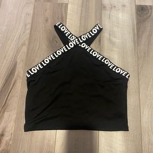 NWOT Girls Crossed Strapped Love Crop Top - SHEIN
